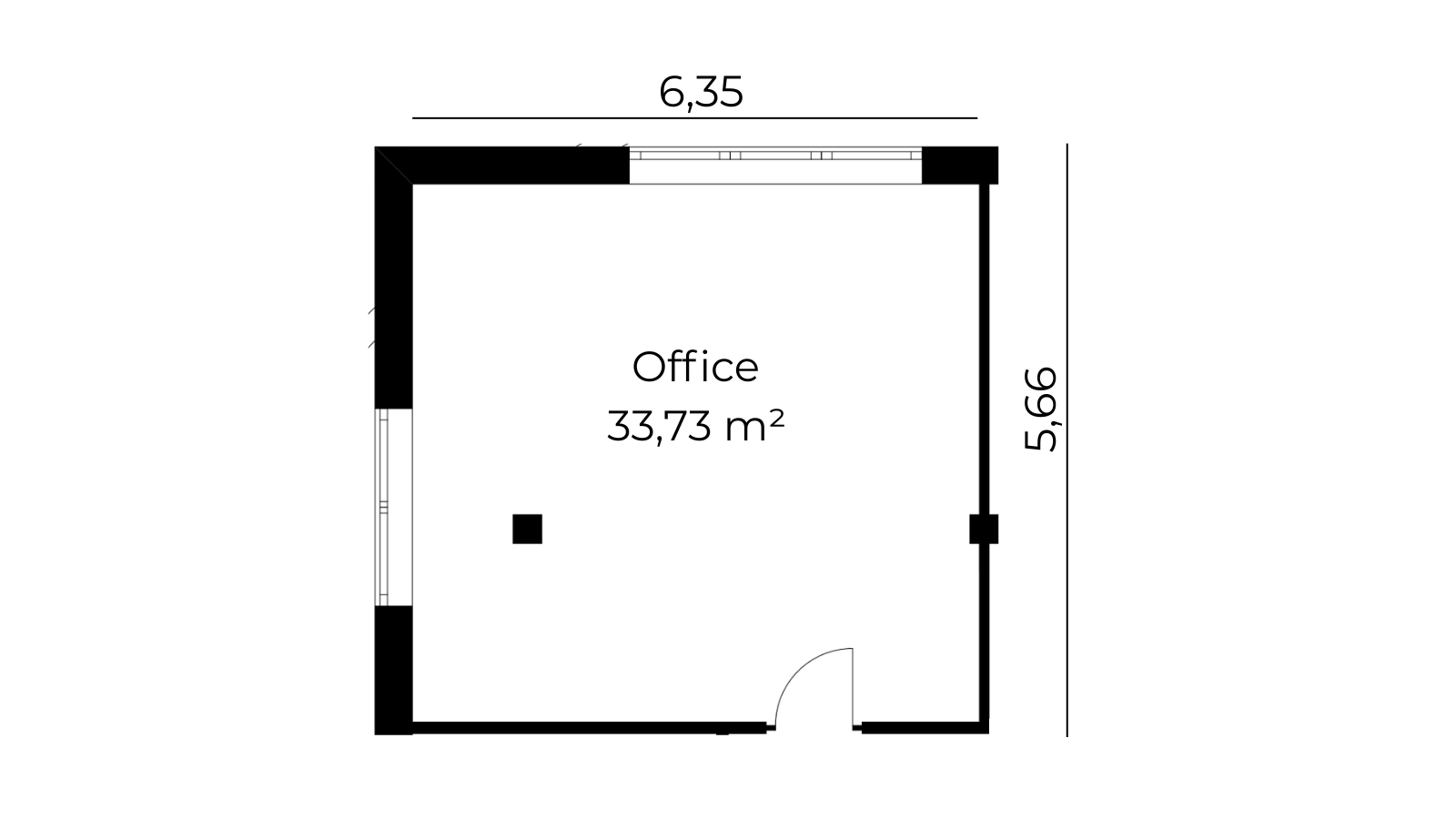 Grundriss Bürofläche 34 m²