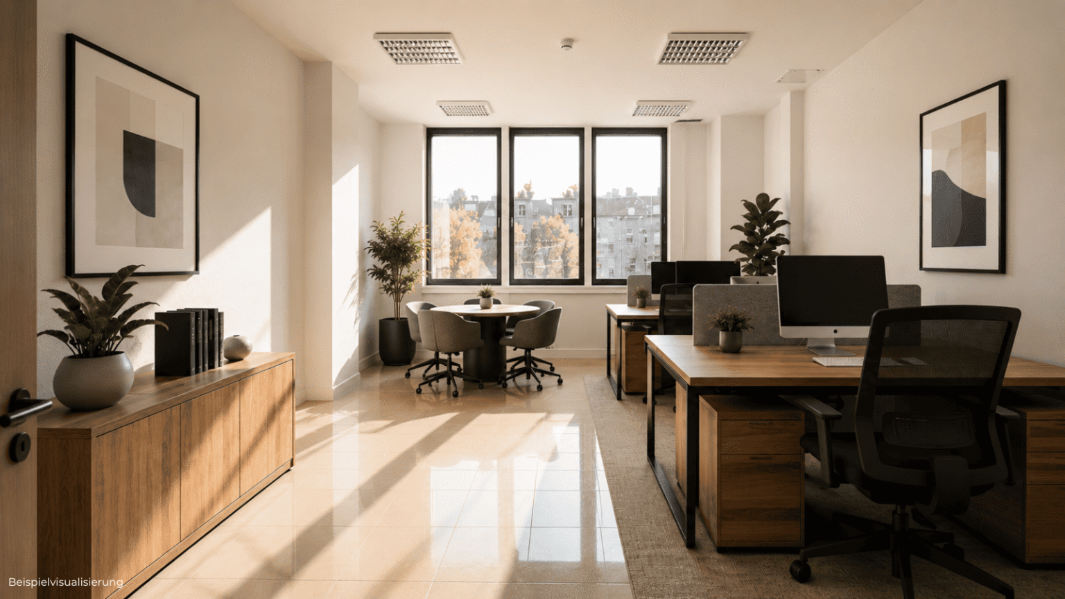 Helles Büro in Berlin-Reinickendorf für Selbstständige oder konzentrierte Einzelarbeit.